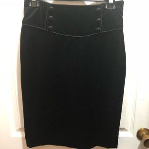 Black Velvet Sailor Pencil Skirt Sz.XS